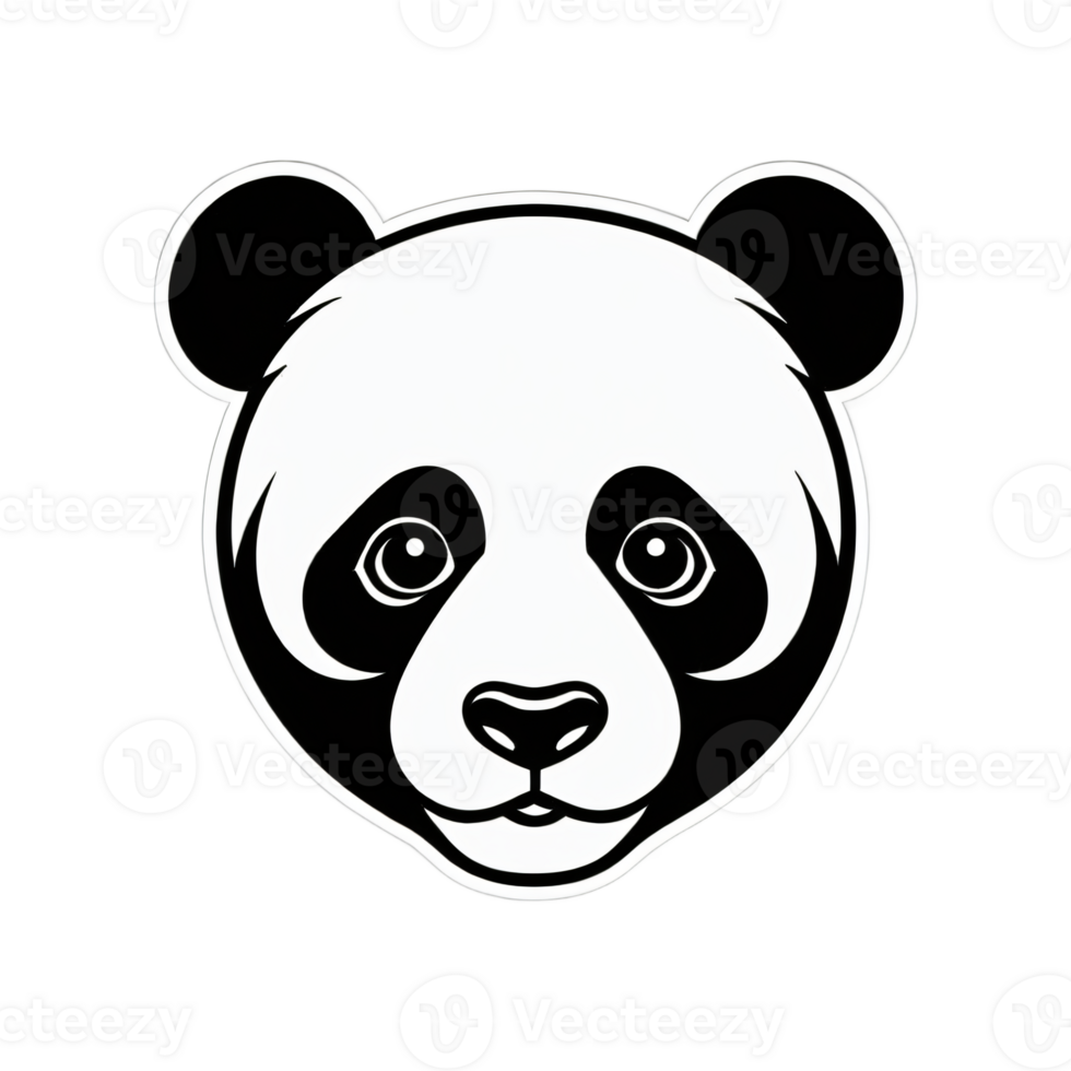 Collection of Panda Head Logo Designs Isolated png