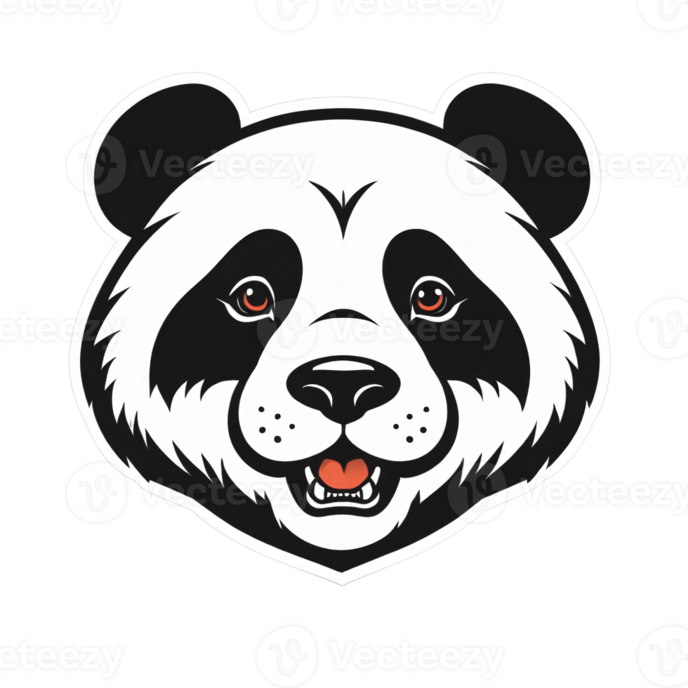 verzameling van panda hoofd logo ontwerpen geïsoleerd png