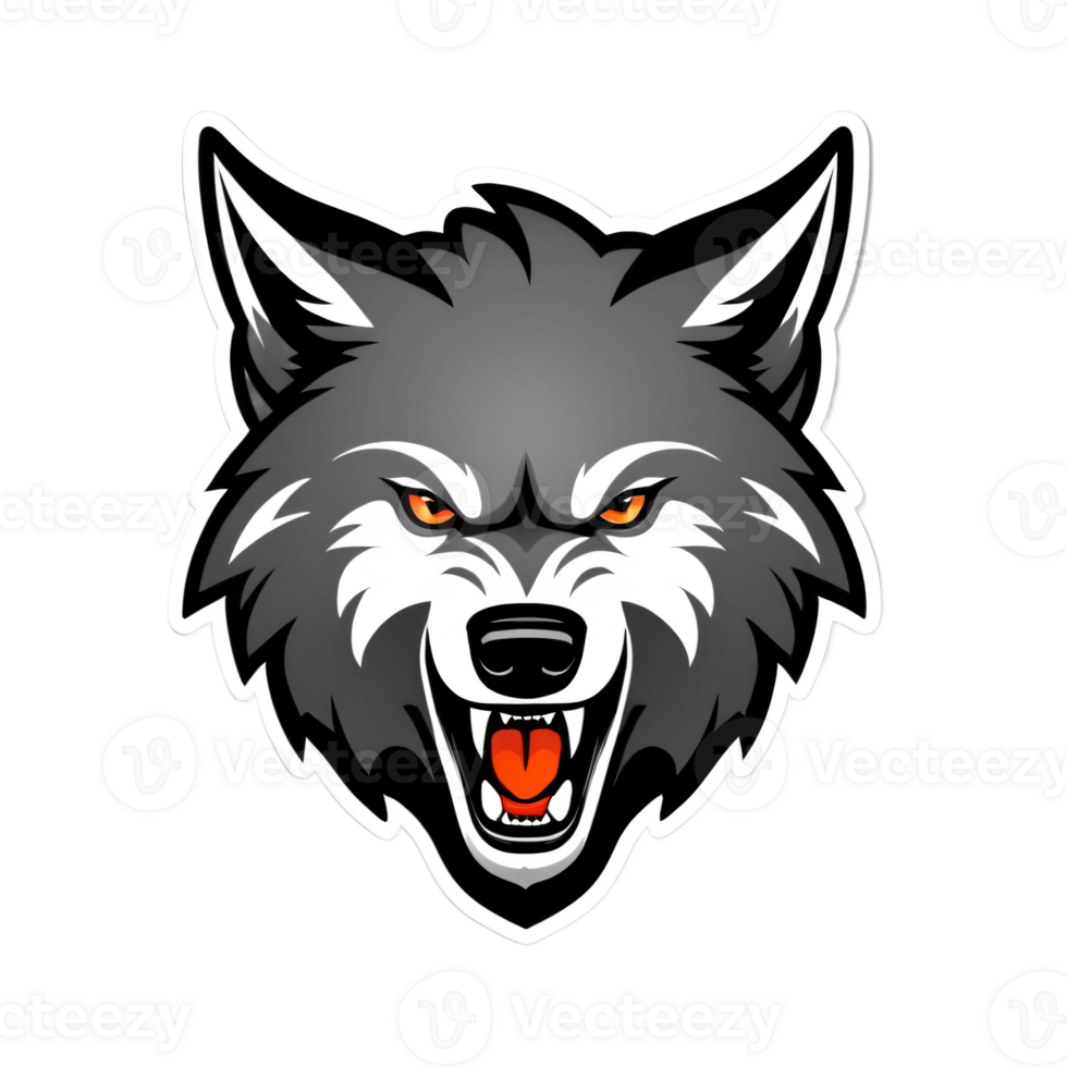 Collection of Angry Wolf Head Logo Designs Isolated png