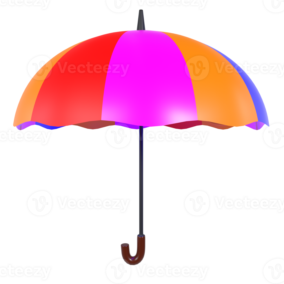 Colorful Umbrella isolated on transparent png