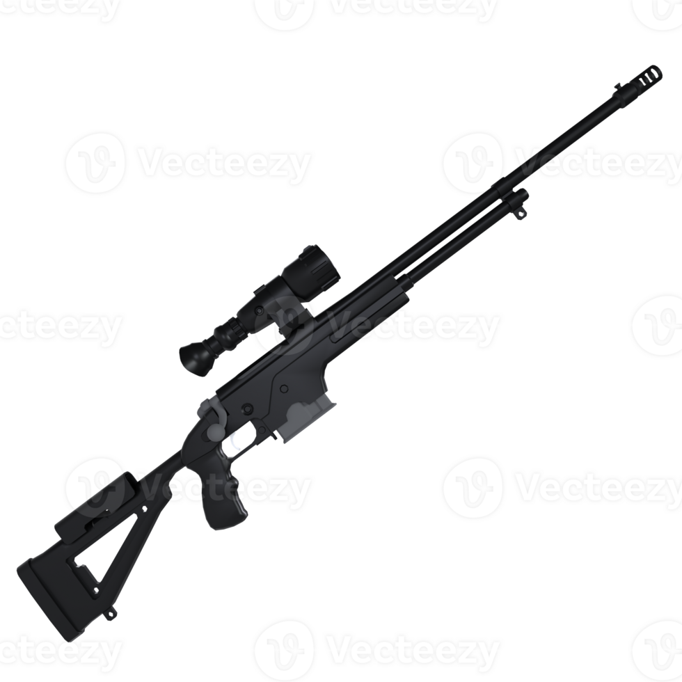 Sniper Rifle isolated on transparent png