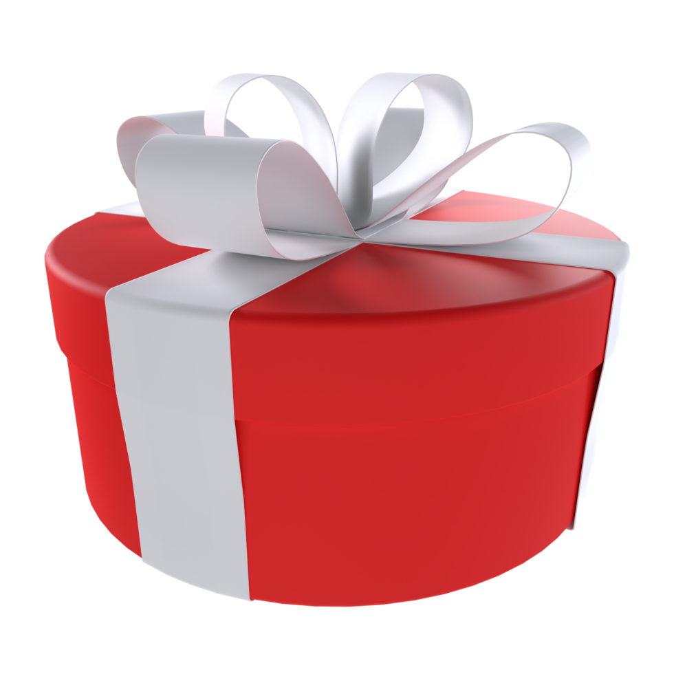 Red Gift Box isolated on transparent png