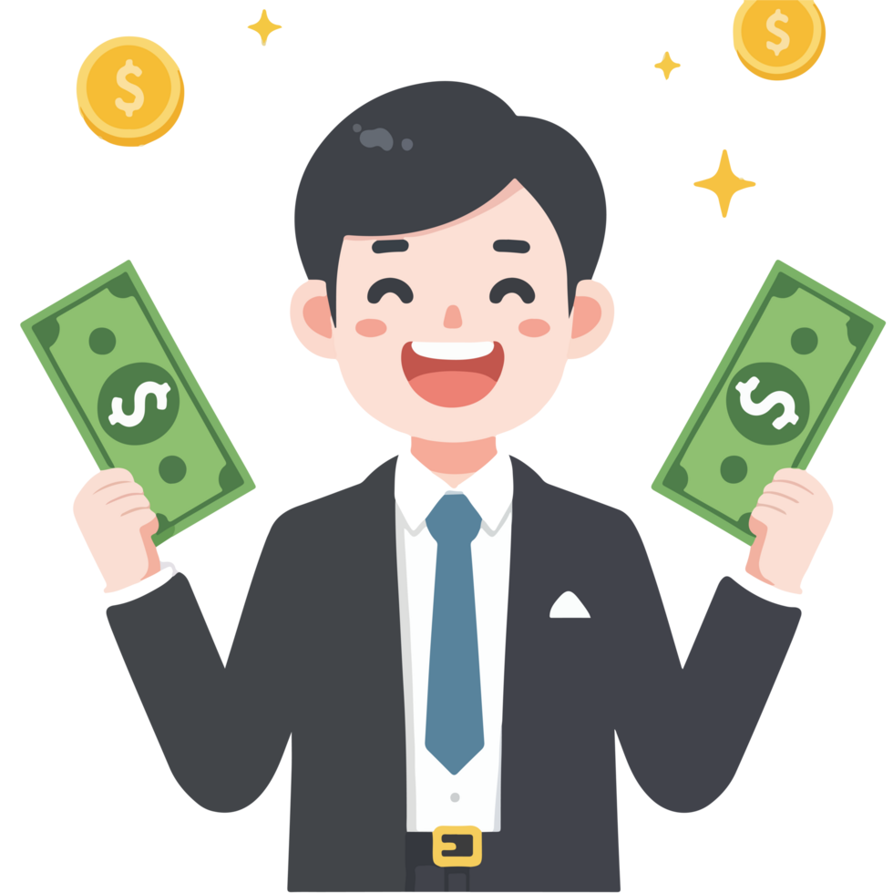 business man illustration on transparent background png