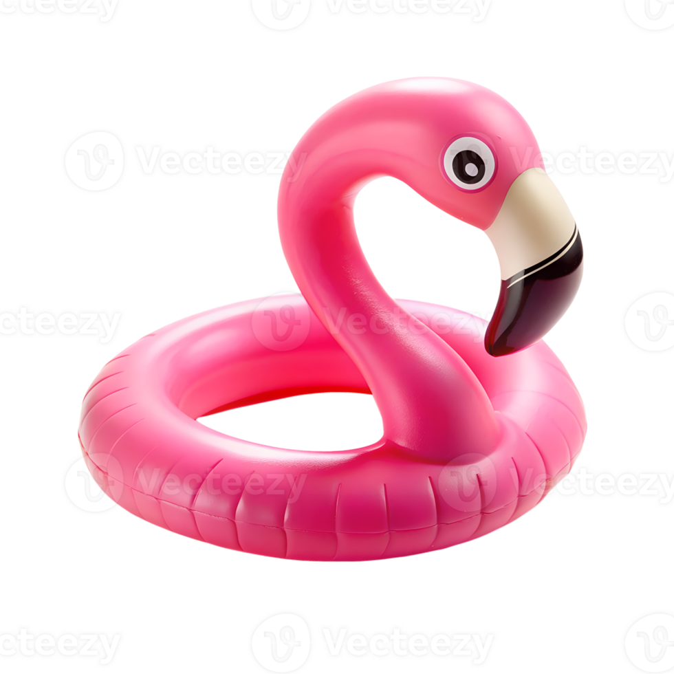 pink flamingo rubber ring isolated on transparent background. png
