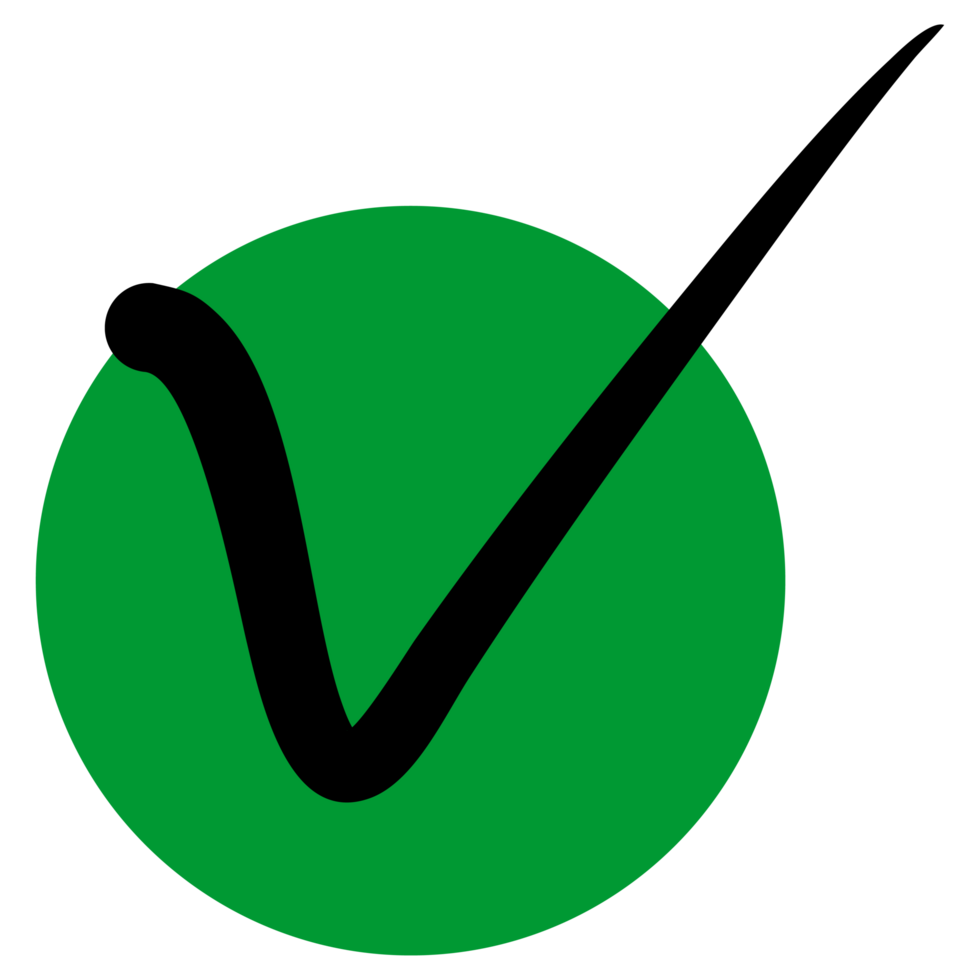 Handwriting Green Check Mark with Round Background png