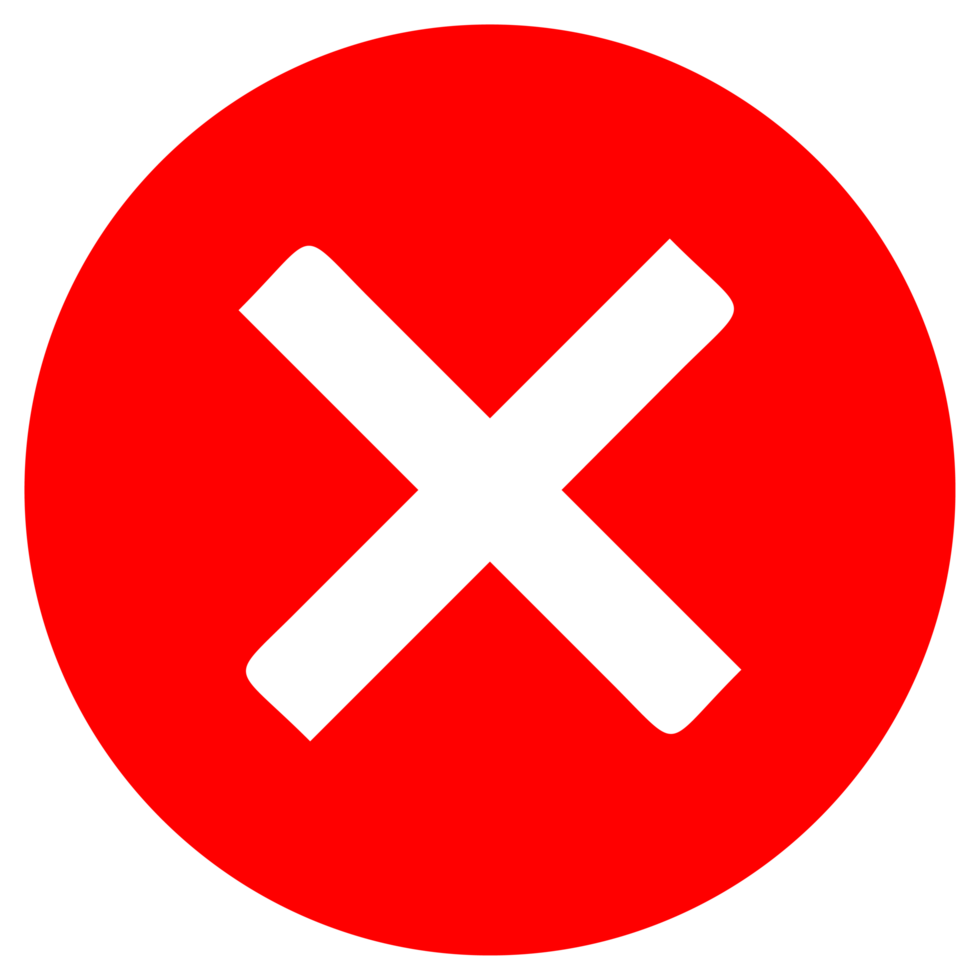 Round Red Cross Mark png