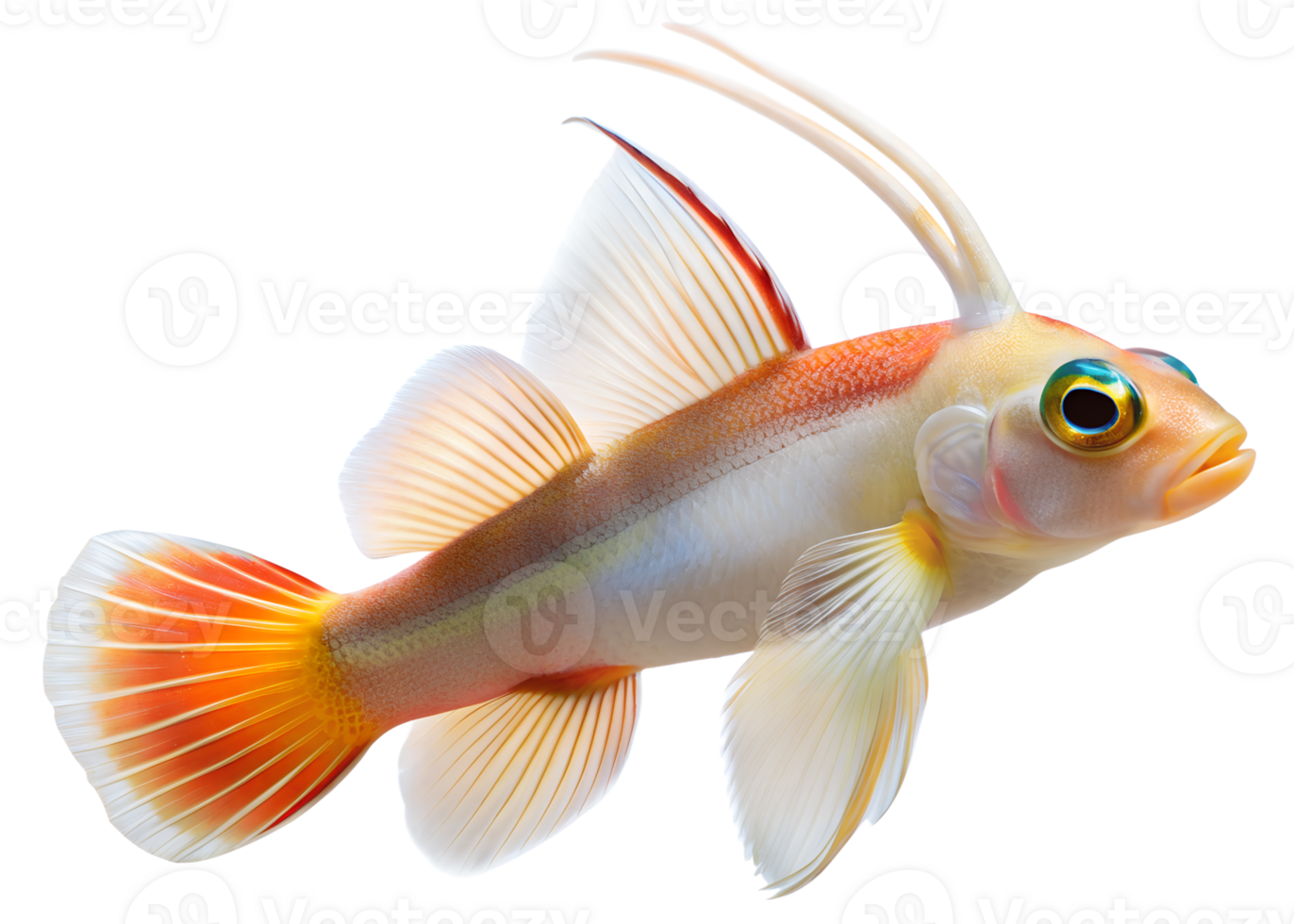 Elegant fire goby isolated on transparent background. png