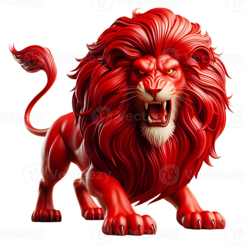 enojado rojo león Rey png