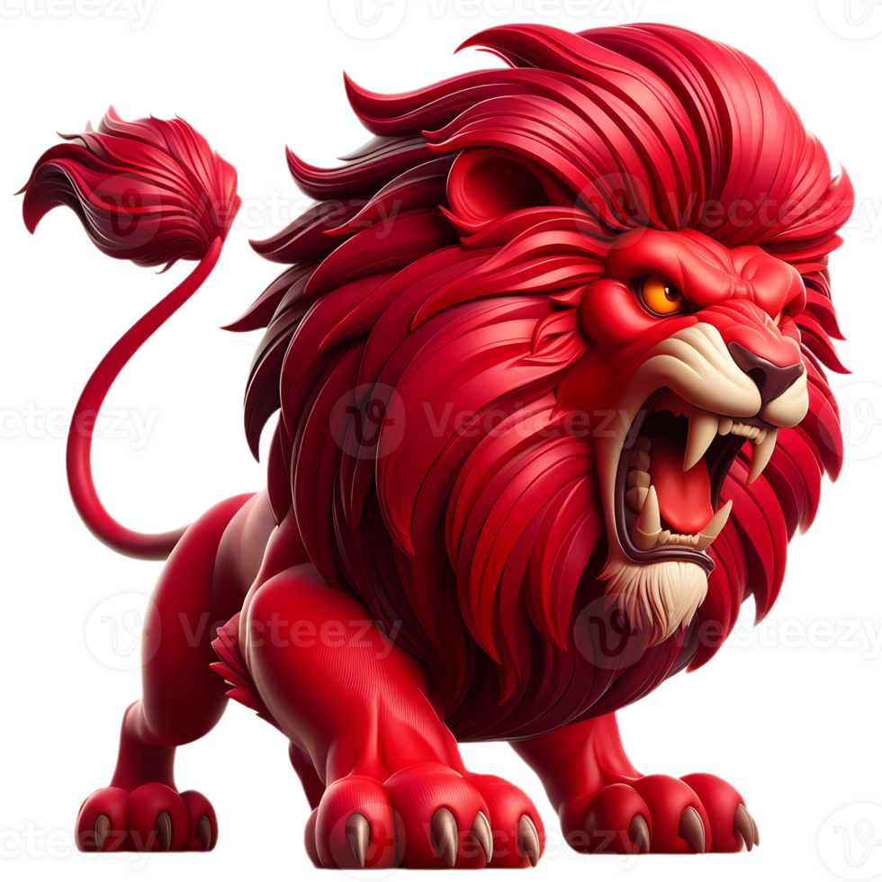 enojado rojo león Rey png