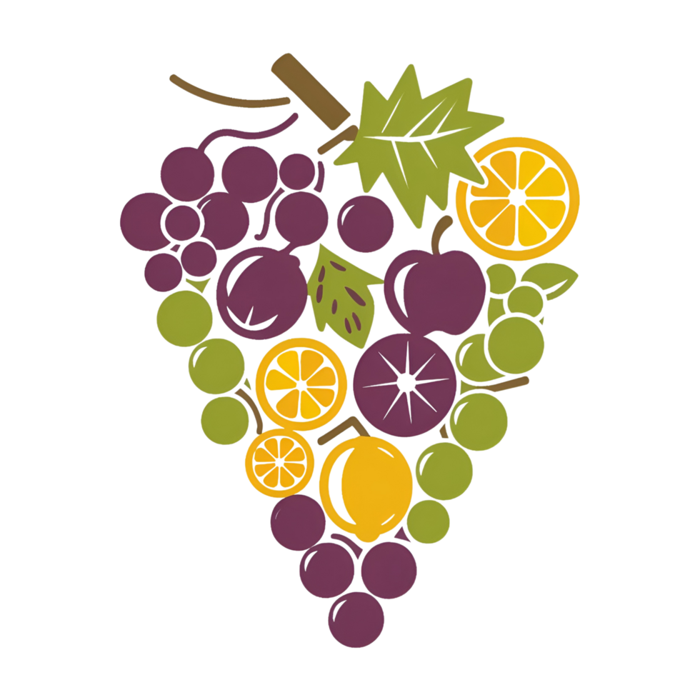 grapes fresh fruits line style icon png