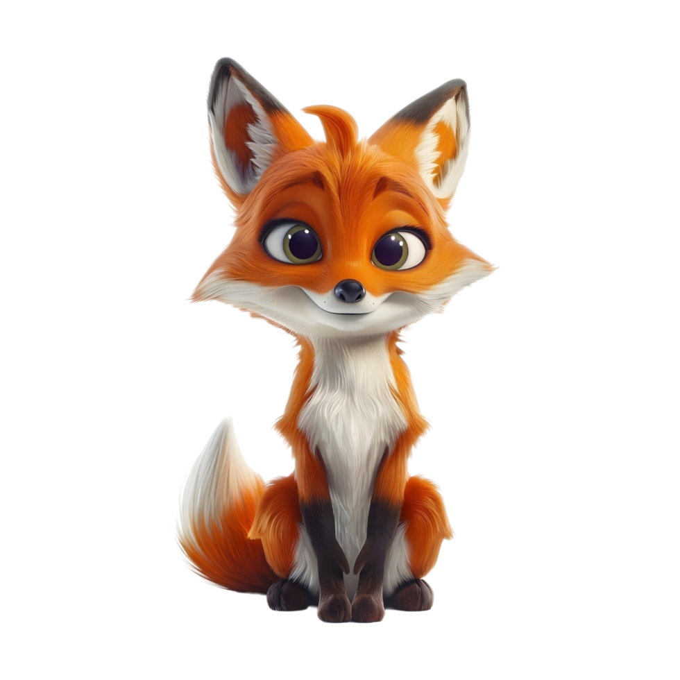3D Cute Fox Mascot Character 44449042 PNG