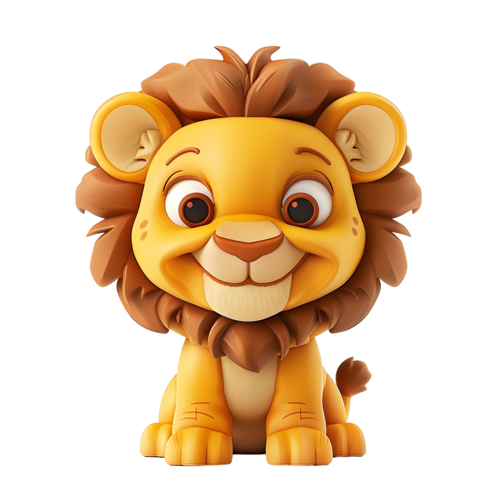 3d schattig leeuw mascotte karakter png