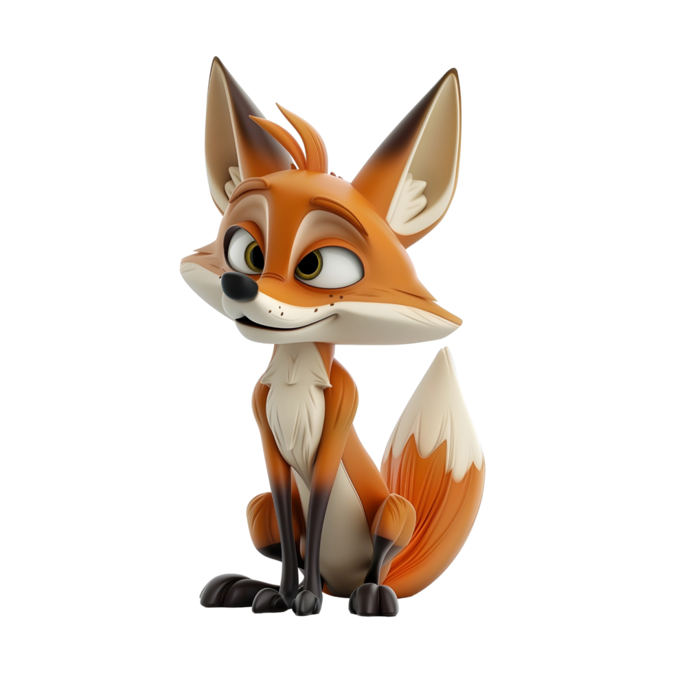 3D Cute Fox Mascot Character 44449048 PNG