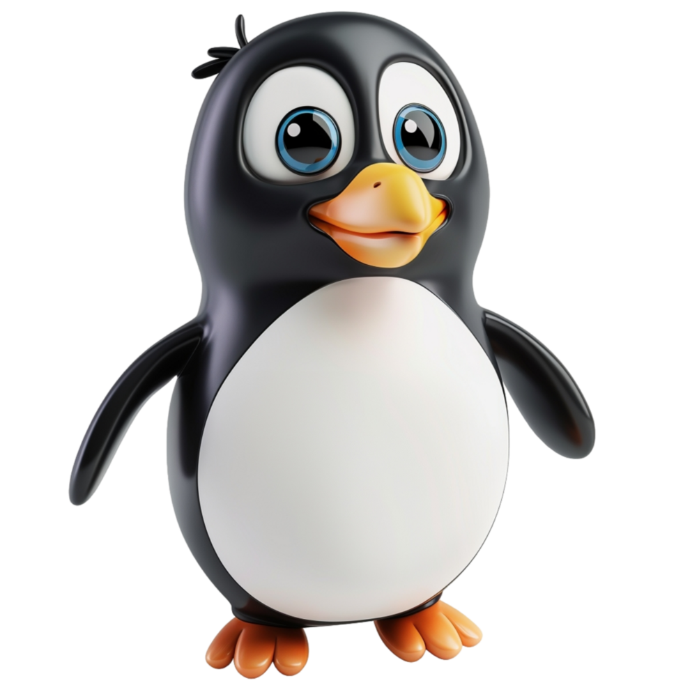 3D Cute Penguin Mascot Character png