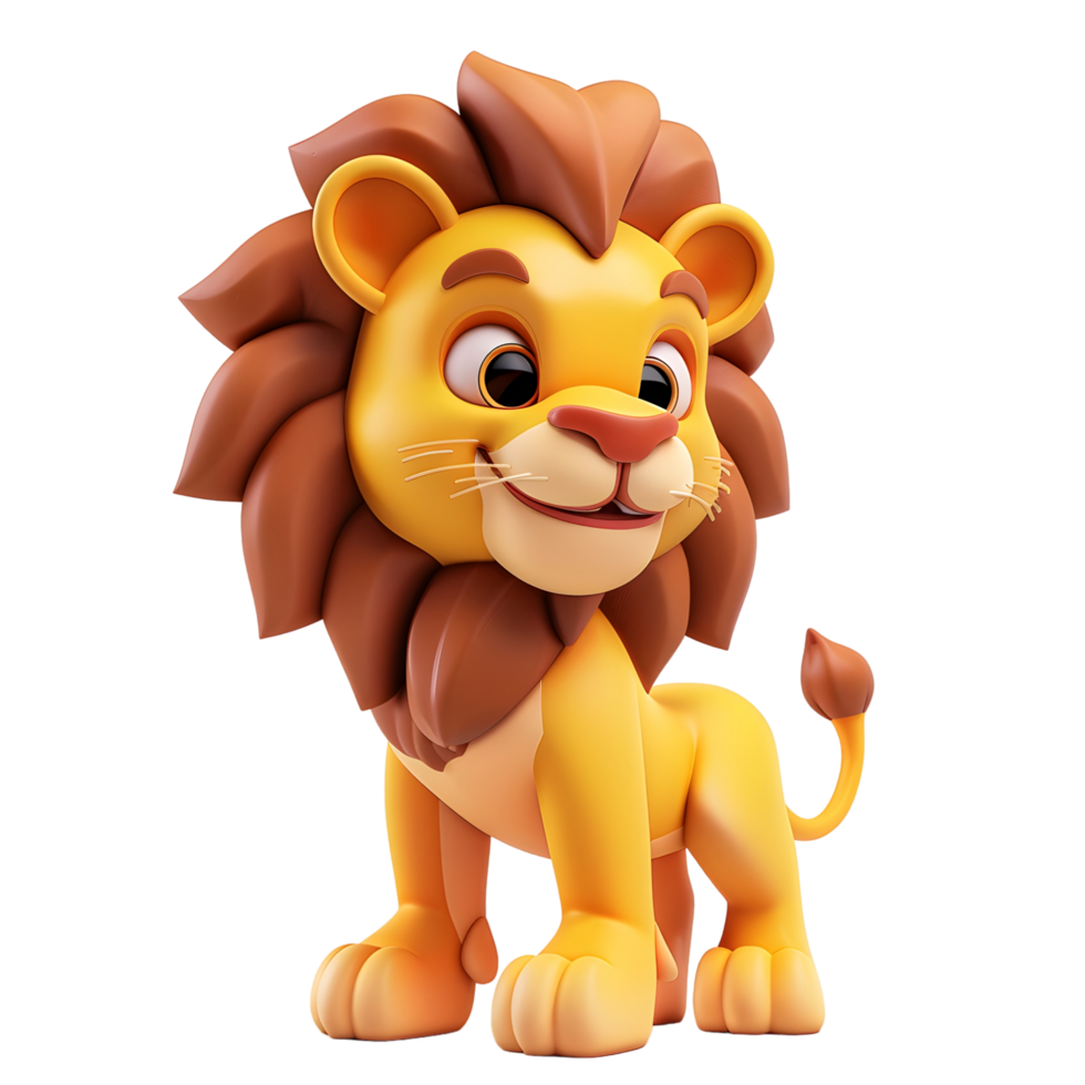 3D Cute Lion Mascot Character png