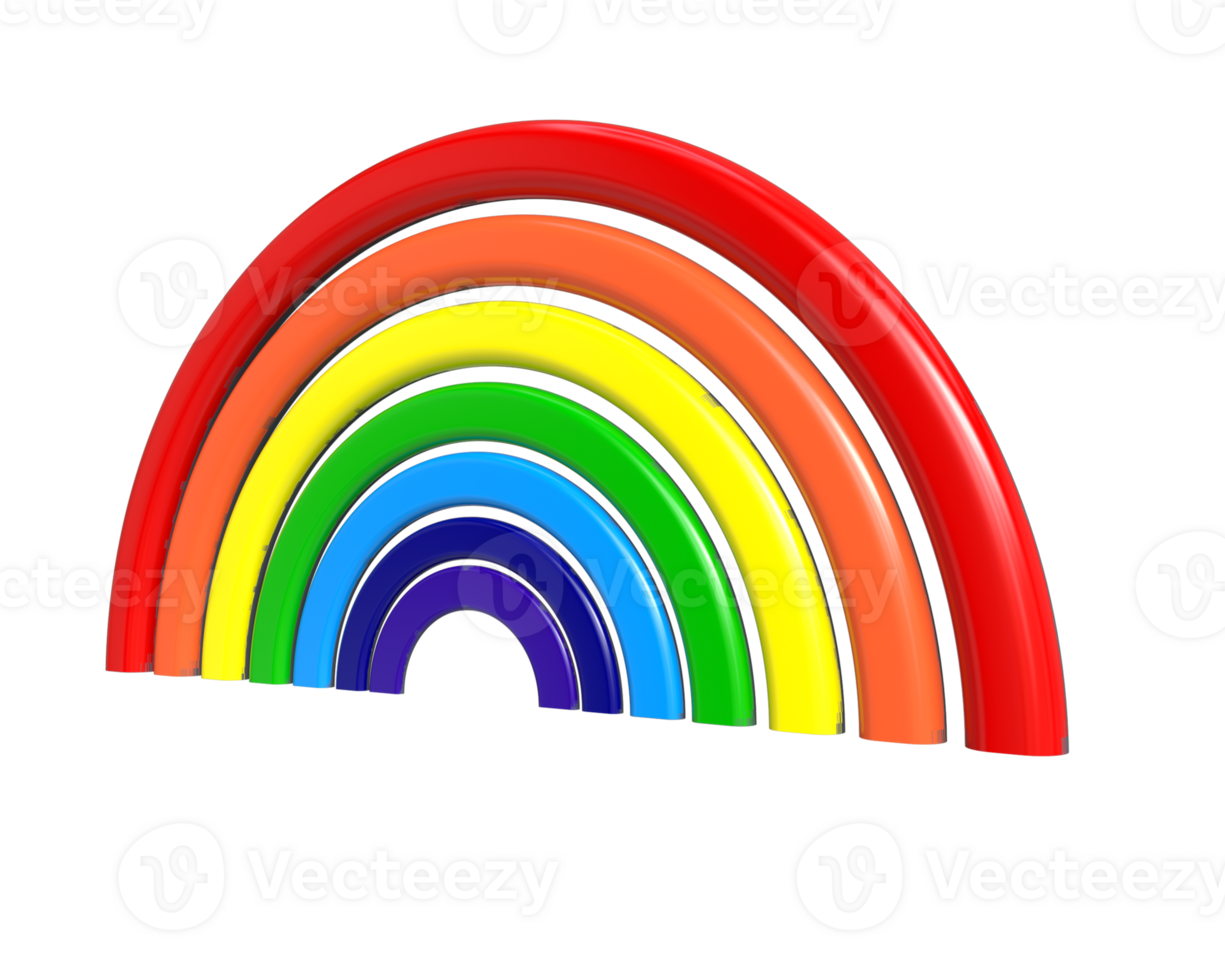 3D Realistic Rainbow - Capturing Nature's Colorful Wonder in Three Dimensions png