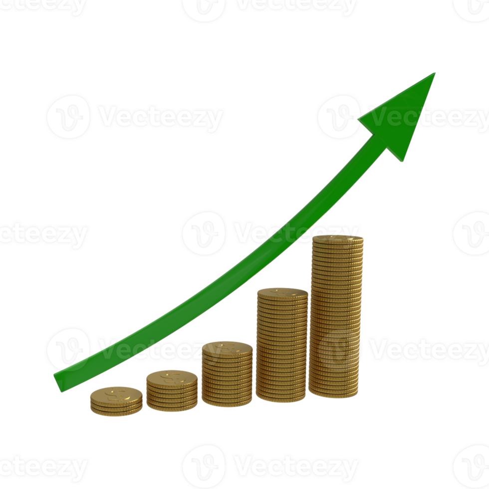 3d Münzen - - ein Reichtum von Geschäft wachsend Konzepte png