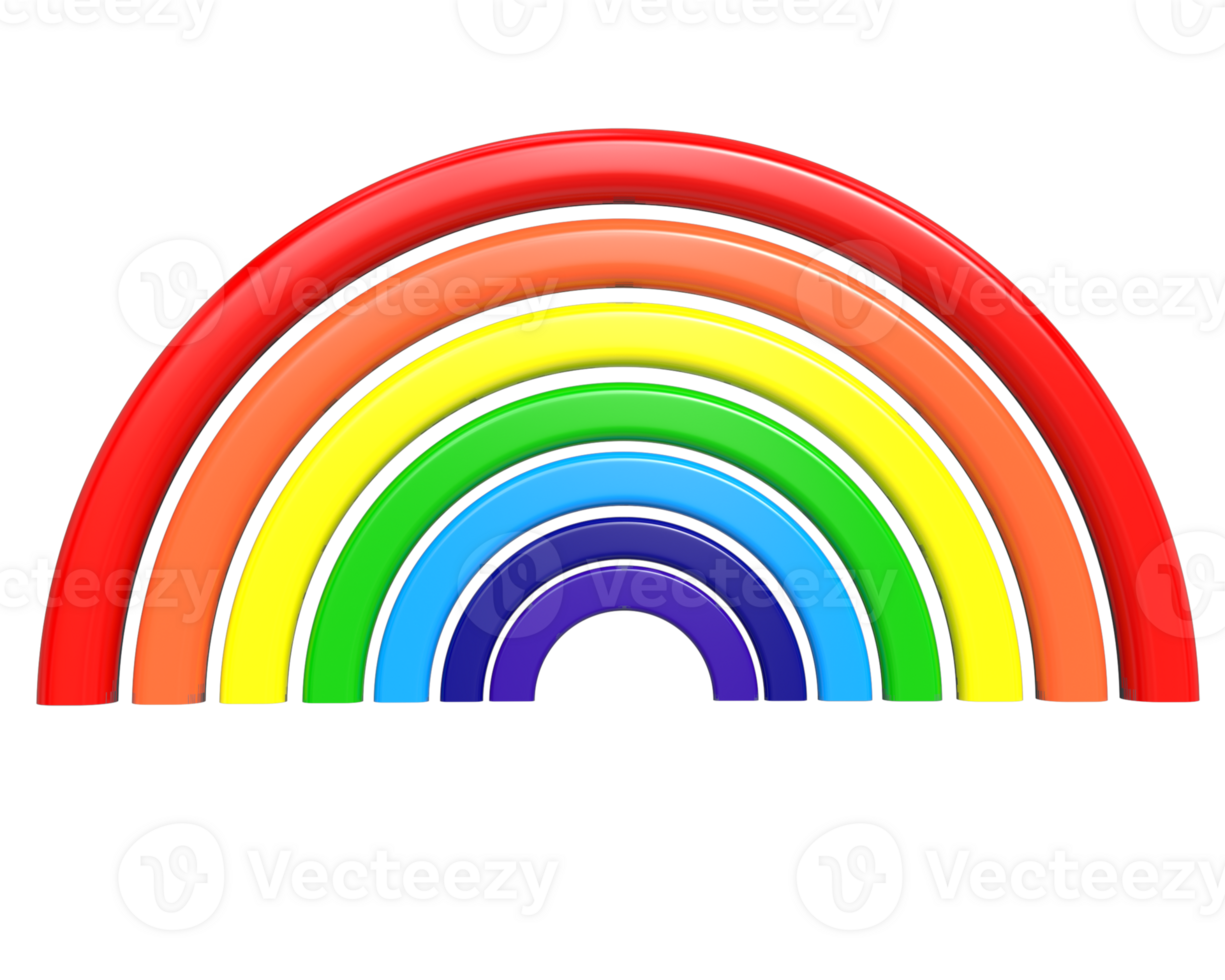 3D Realistic Rainbow - Capturing Nature's Colorful Wonder in Three Dimensions png