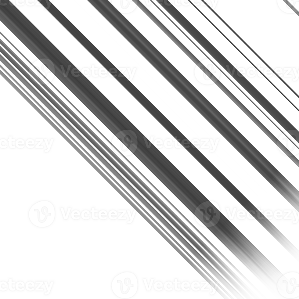 Black and white striped abstract background overlay. Motion effect. Graphic illustration with transparent background. png
