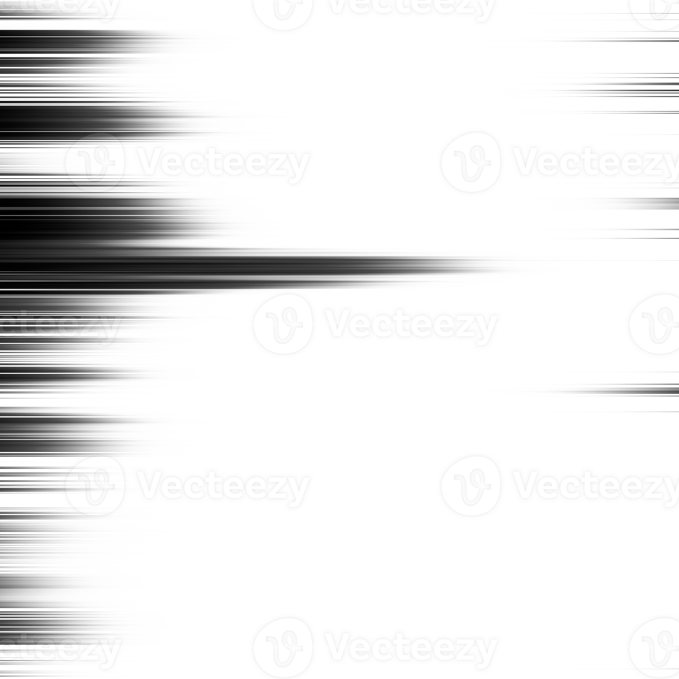 Black and white striped abstract background overlay. Motion effect. Graphic illustration with transparent background. png