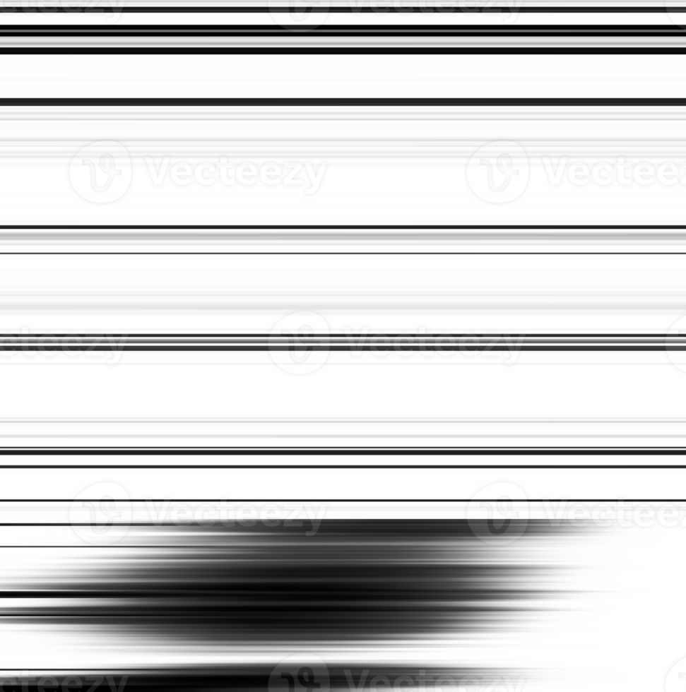 Black and white striped abstract background overlay. Motion effect. Graphic illustration with transparent background. png