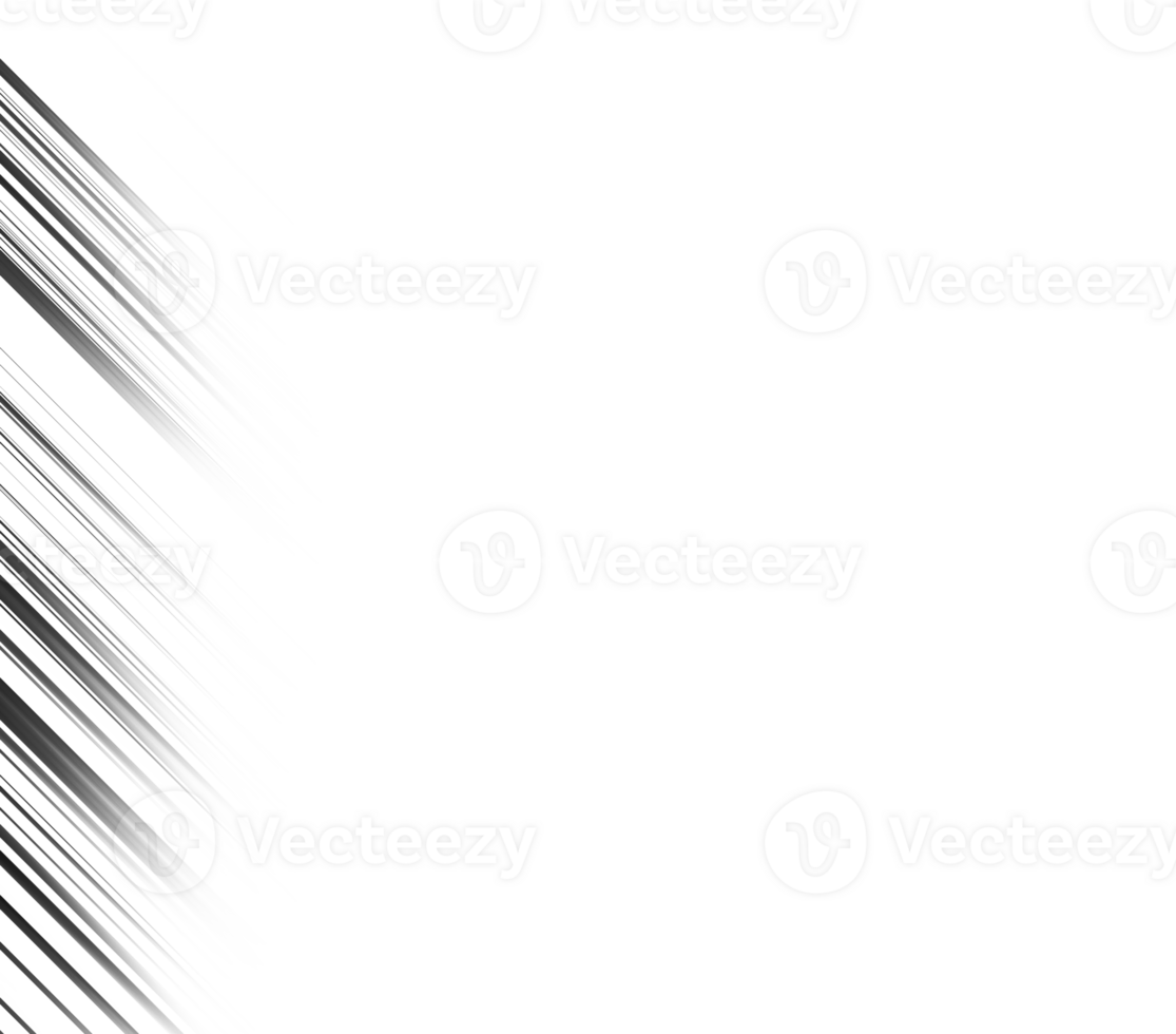 Black and white striped abstract background overlay. Motion effect. Graphic illustration with transparent background. png