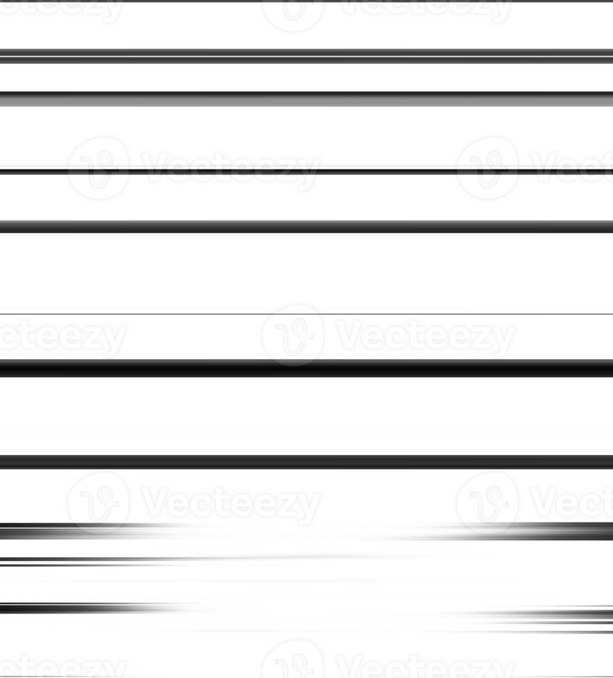 Black and white striped abstract background overlay. Motion effect. Graphic illustration with transparent background. png