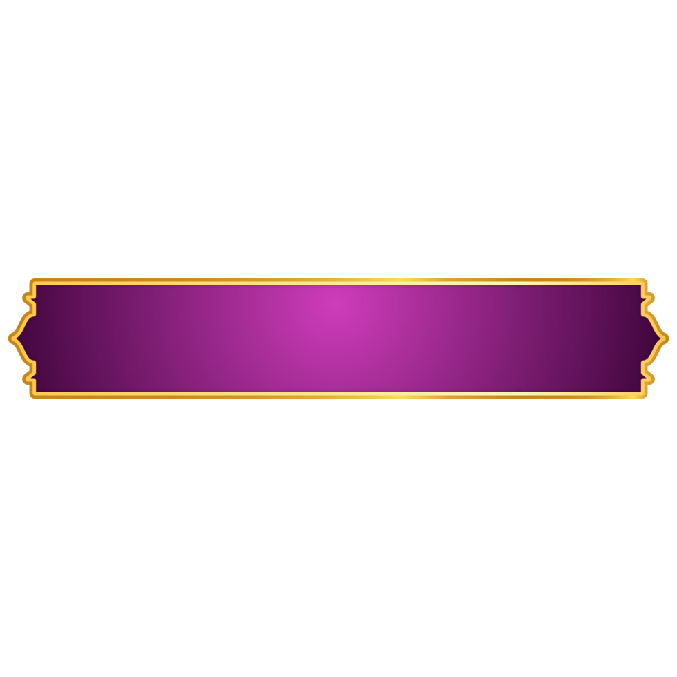 Luxury golden arabic islamic banner title frame transparent background gold text box png