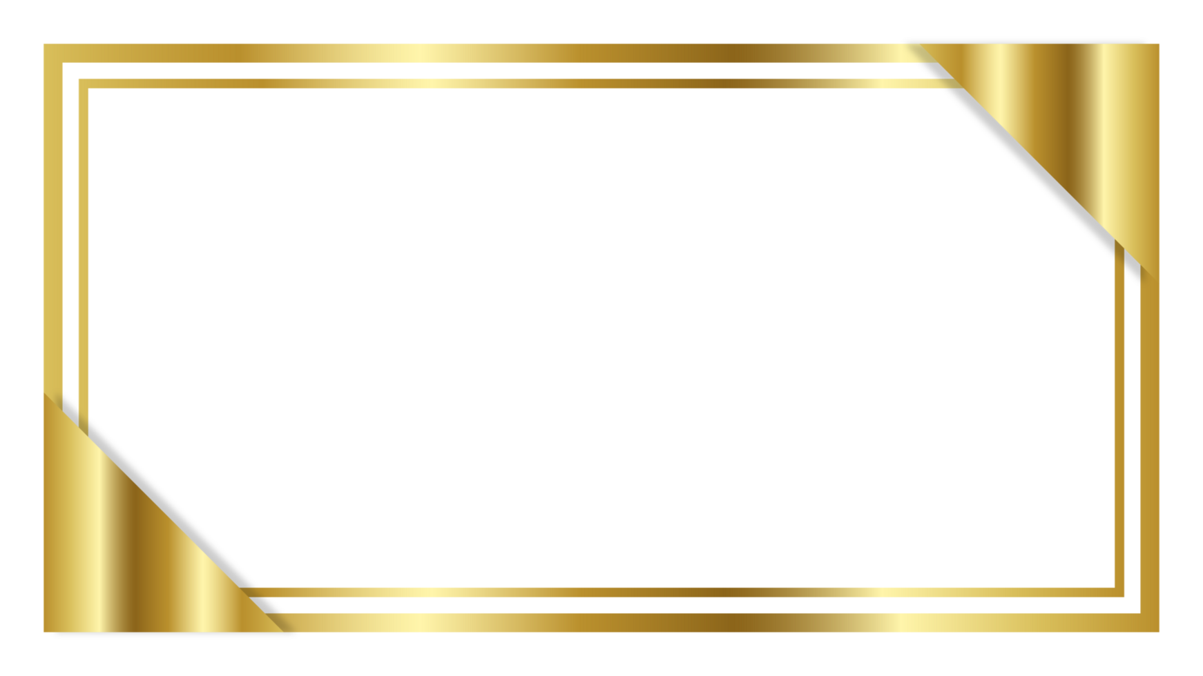 Vintage golden floral retro corner border or rectangle frame background png