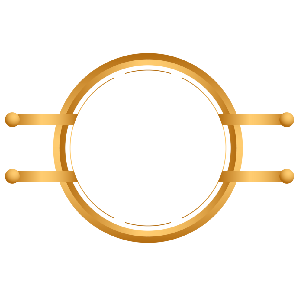 Golden circle frame border clipart png