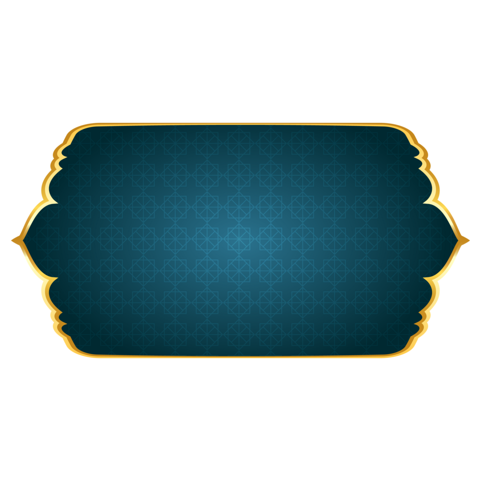 Luxury white golden set arabic islamic banner title frame text box in transparent background png