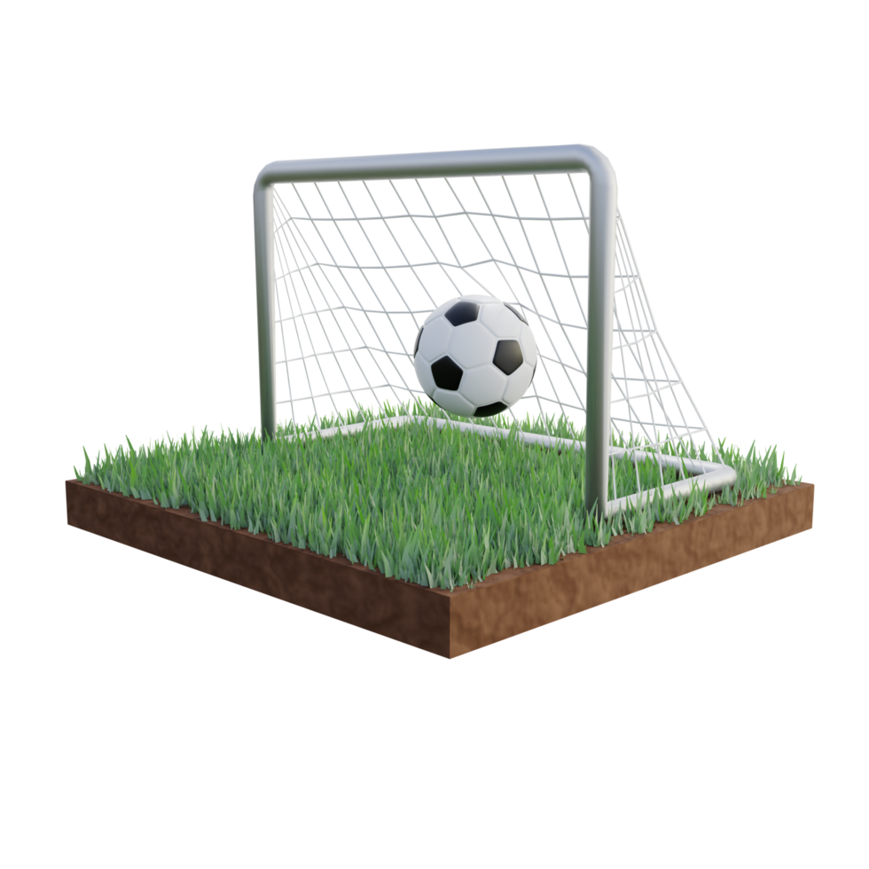 football Balle et net 3d illustration png