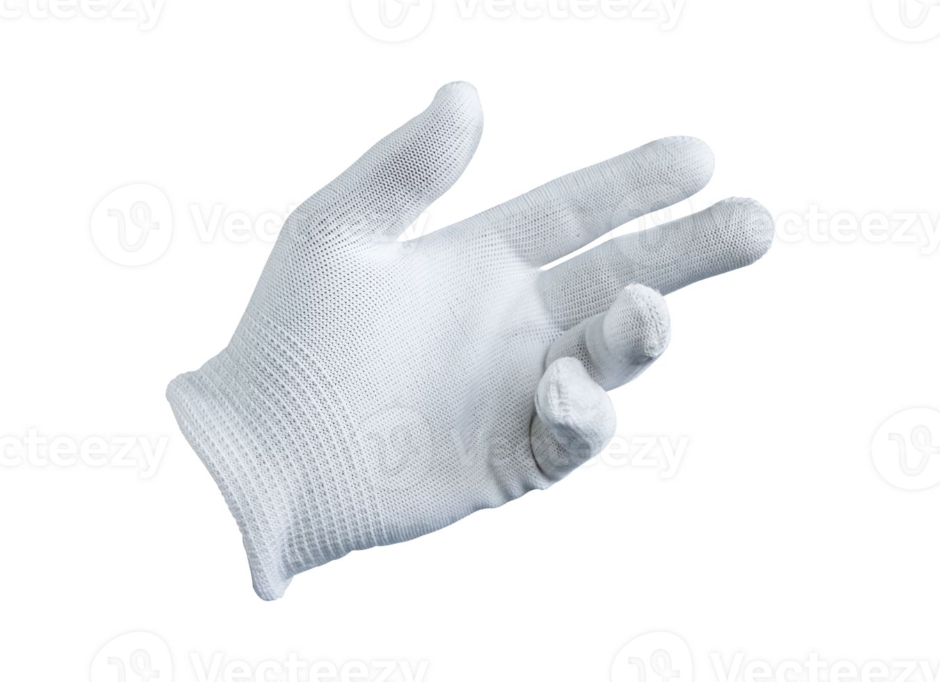 White cloth gloves isolated on transparent background. File png