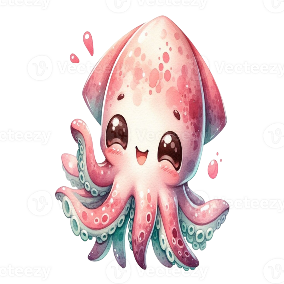 Cute octopus smiling png