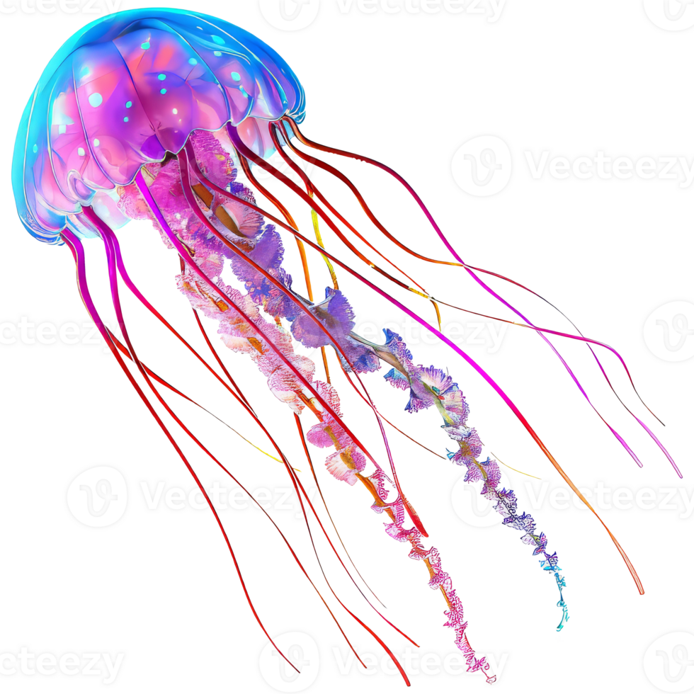 lindo brilhante colori medusa, em uma transparente fundo png