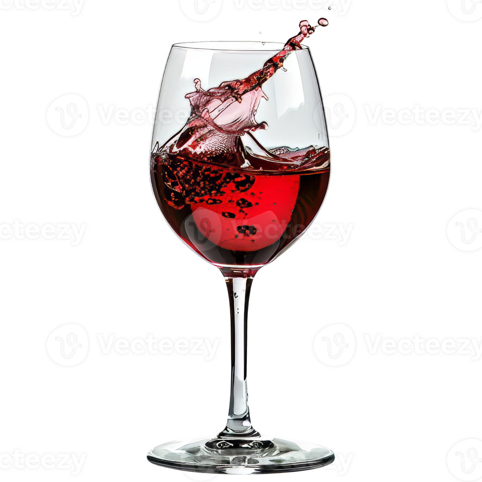 Glass of wine, on transparent background png