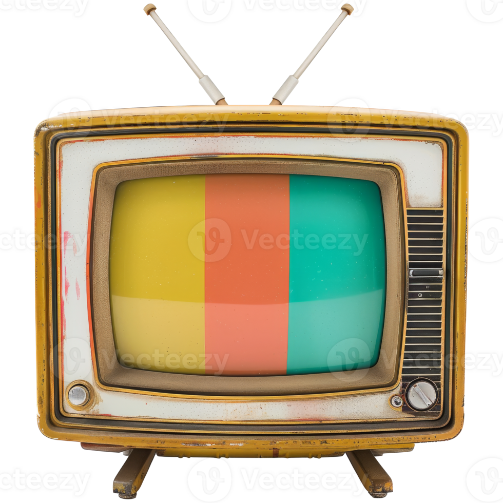 Retro television, with transparent background png