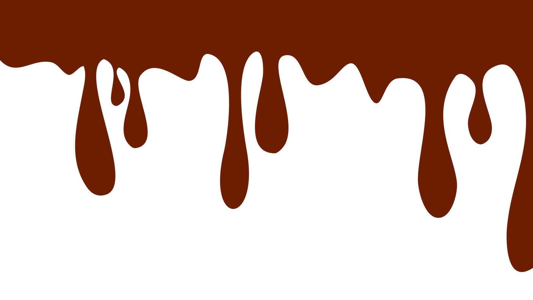 Melted chocolate drip. melted chocolate background. chocolate background for packaging. vector