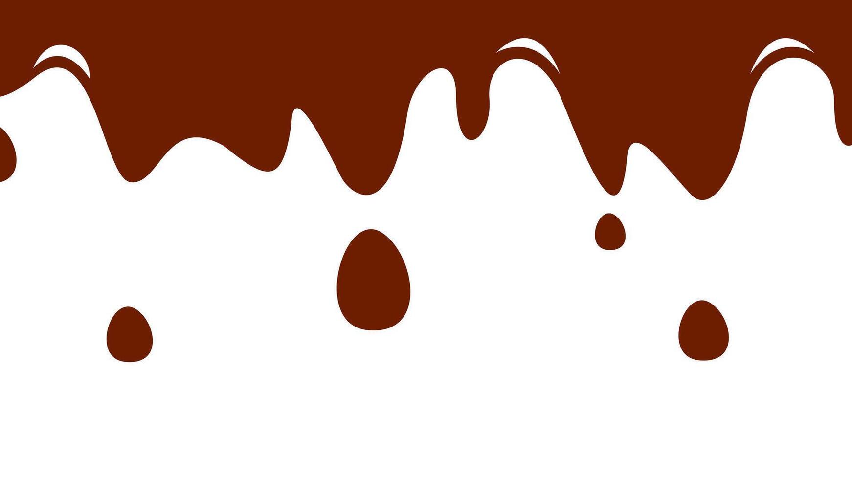 Melted chocolate drip. melted chocolate background. chocolate background for packaging. vector
