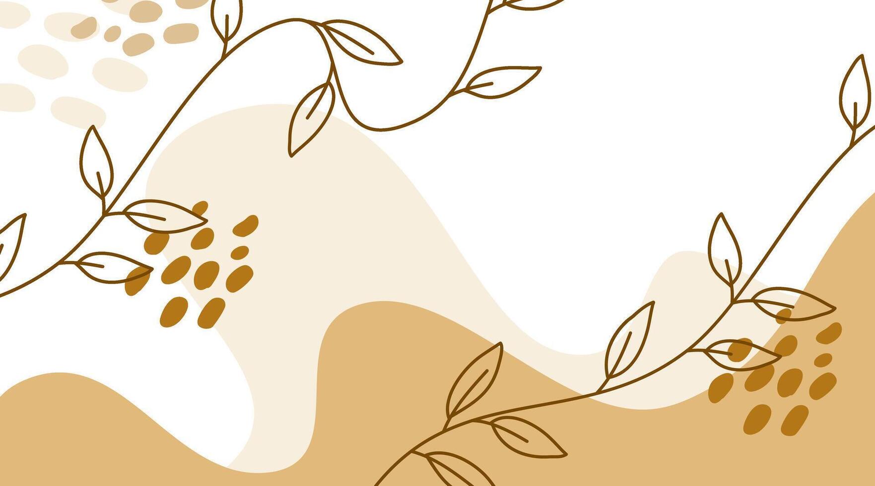 Aesthetic wavy background with Leaves. aesthetic leaf pastel background. wavy background with leaf outline. abstract wavy background with leaves. vector