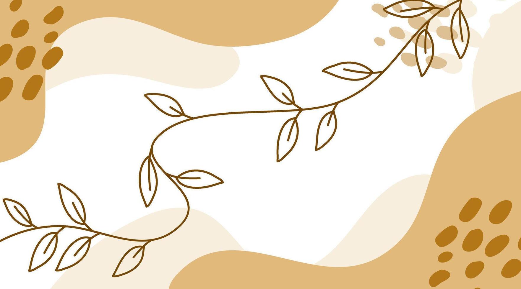 Aesthetic wavy background with Leaves. aesthetic leaf pastel background. wavy background with leaf outline. abstract wavy background with leaves. vector