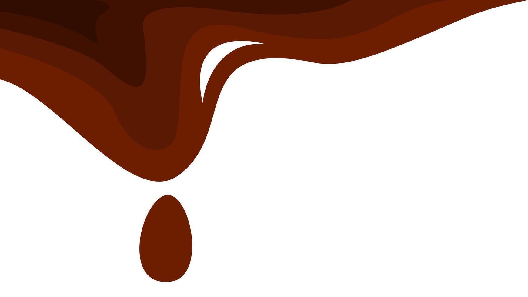 Melted chocolate drip. melted chocolate background. chocolate background for packaging. vector