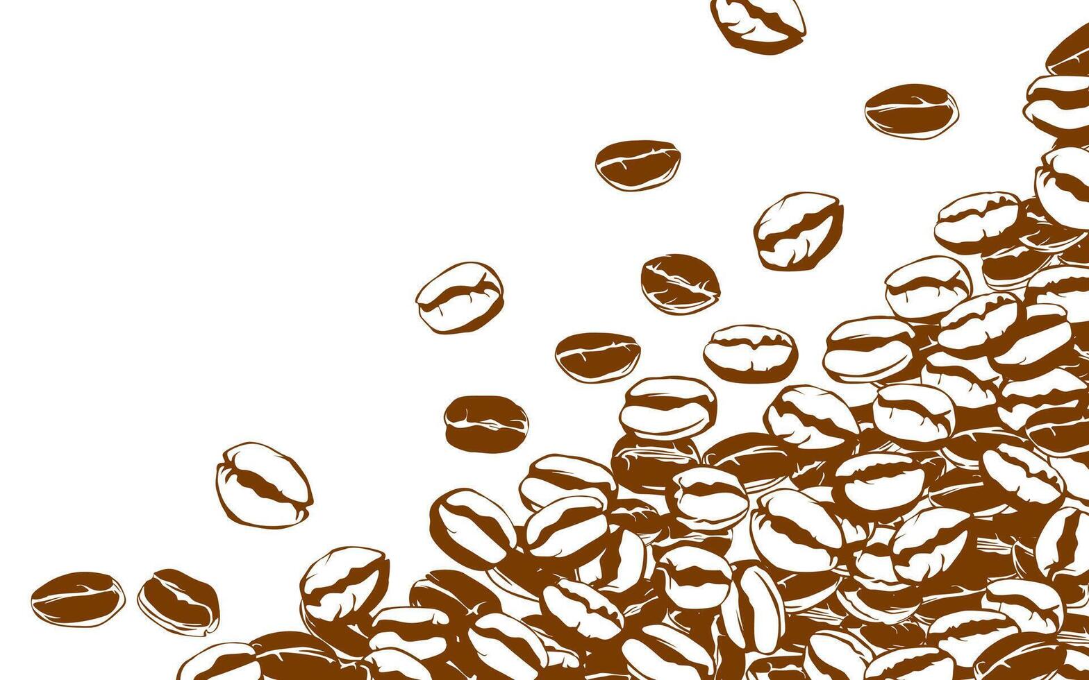 coffee background. Coffee beans in frames, border. Coffee beans background. Coffee Beans Illustration for packaging. vector