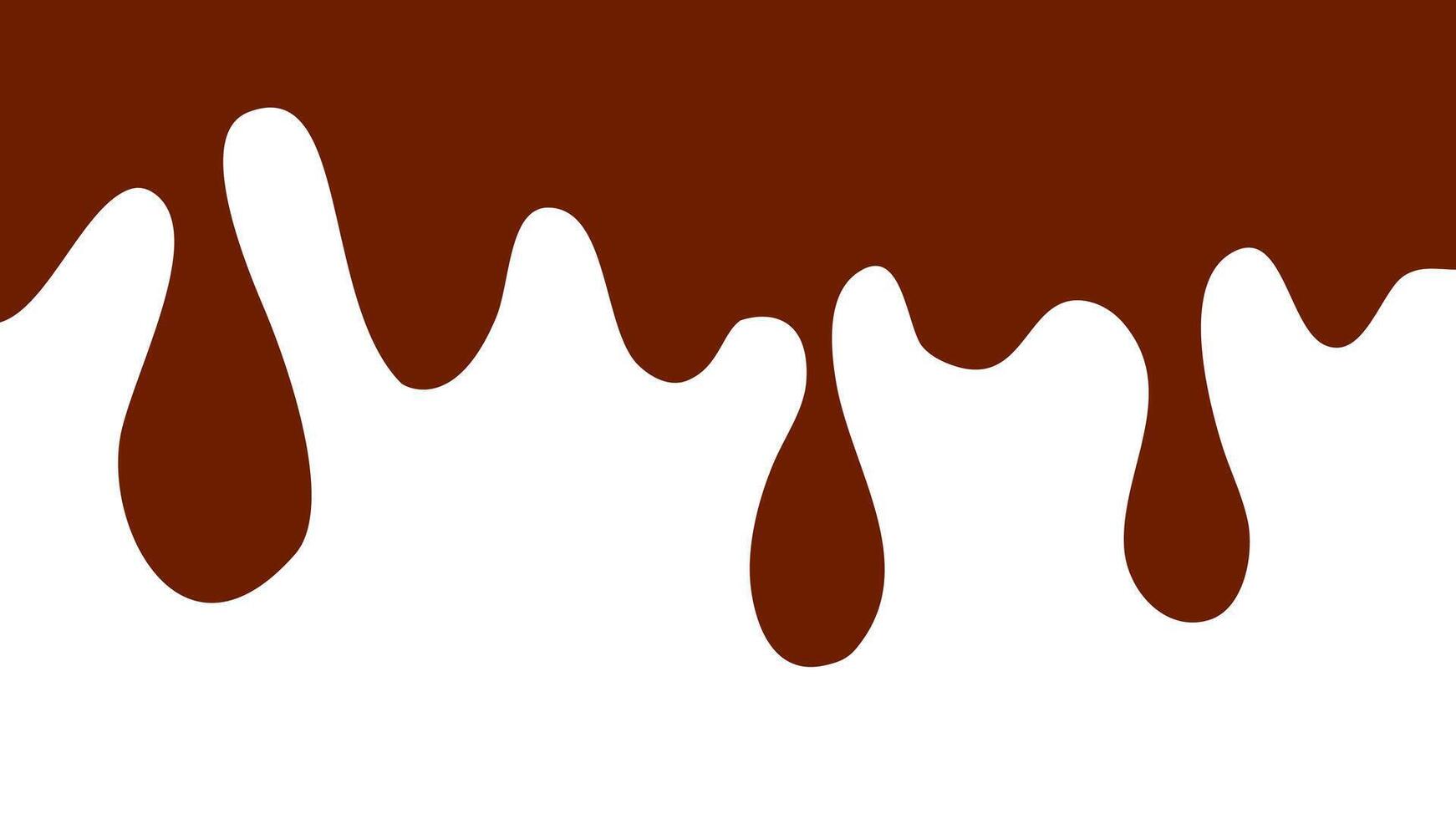 Melted chocolate drip. melted chocolate background. chocolate background for packaging. vector