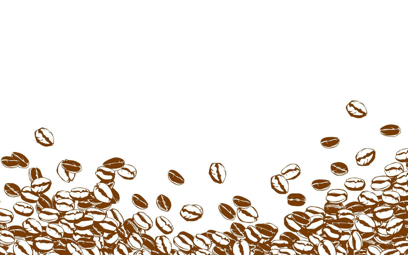 coffee background. Coffee beans in frames, border. Coffee beans background. Coffee Beans Illustration for packaging. vector
