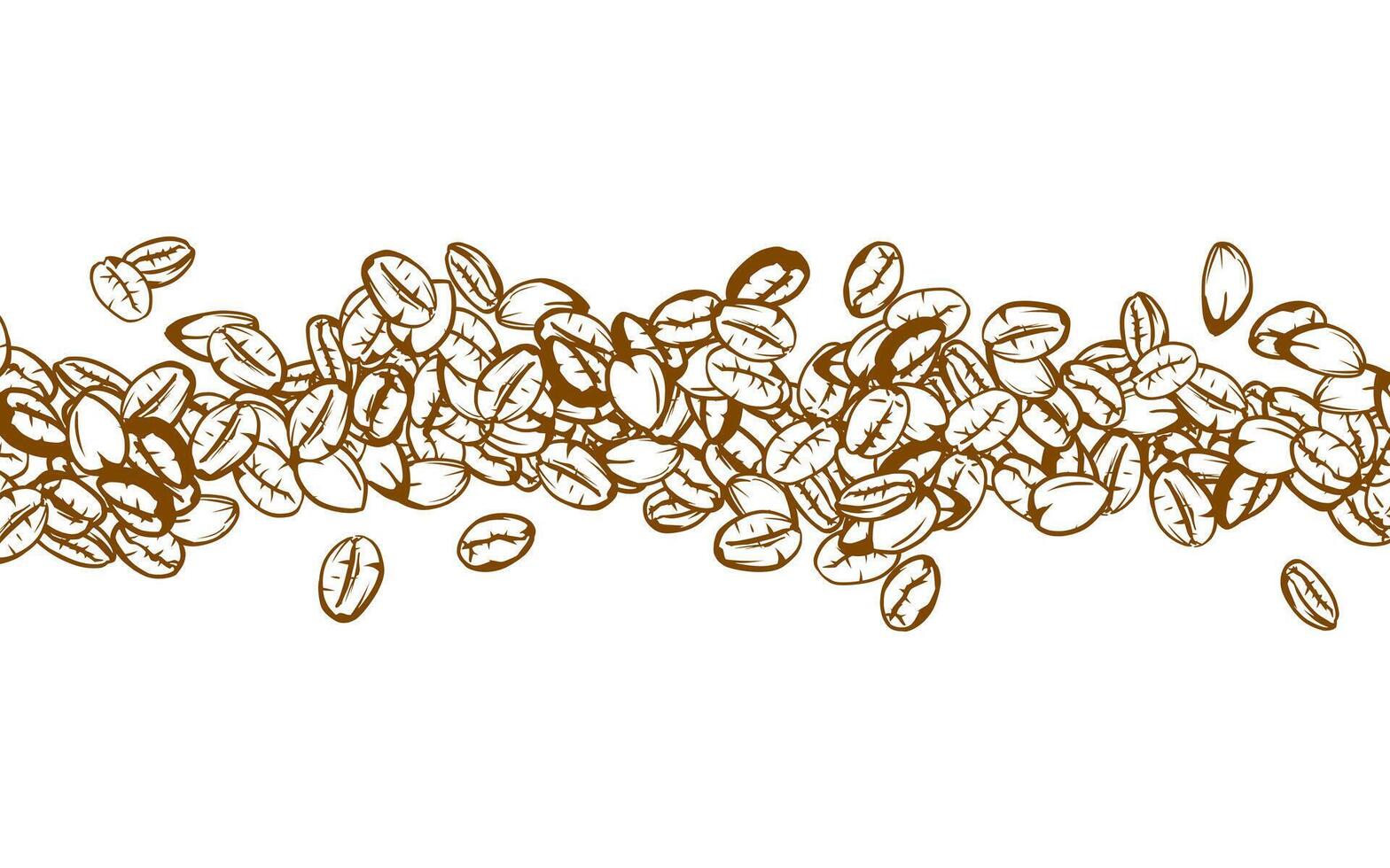 coffee background. Coffee beans in frames, border. Coffee beans background. Coffee Beans Illustration for packaging. vector