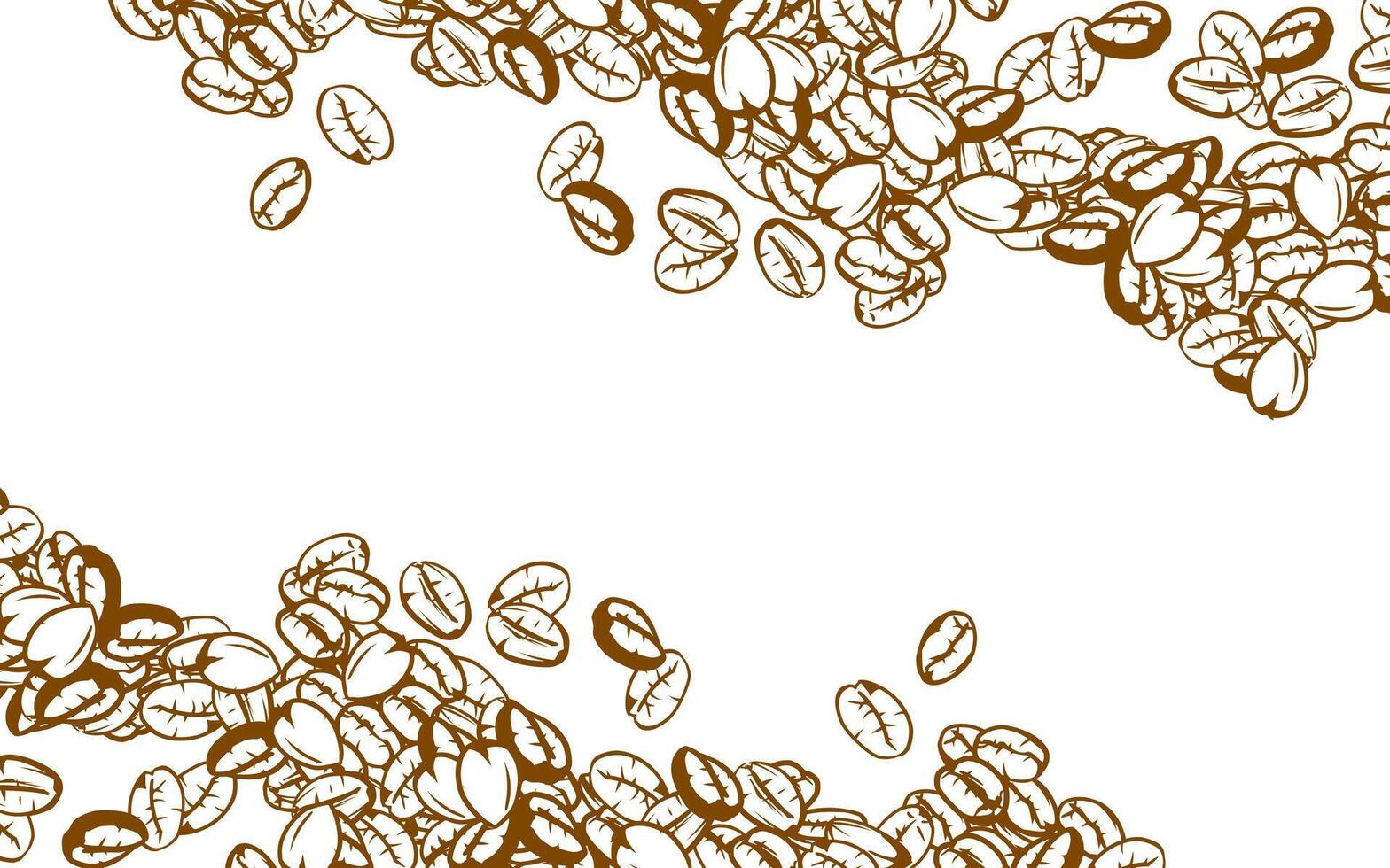 coffee background. Coffee beans in frames, border. Coffee beans background. Coffee Beans Illustration for packaging. vector