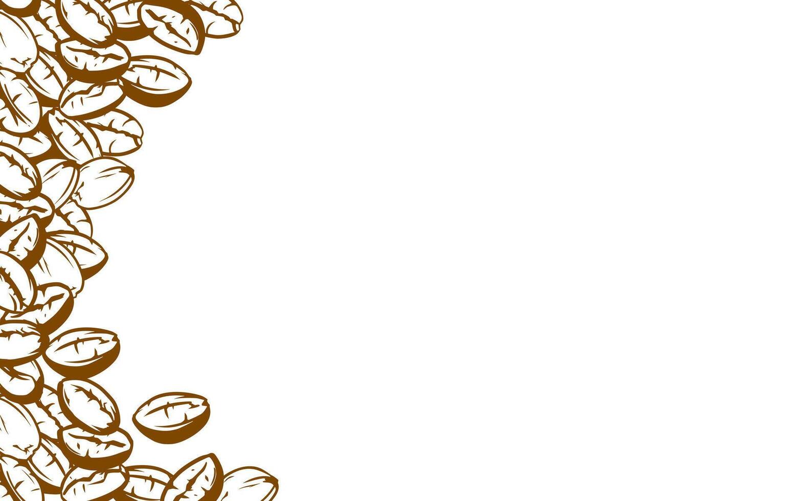 coffee background. Coffee beans in frames, border. Coffee beans Isolated on a white background. Coffee beans wallpaper. Coffee Beans Illustration for packaging. vector