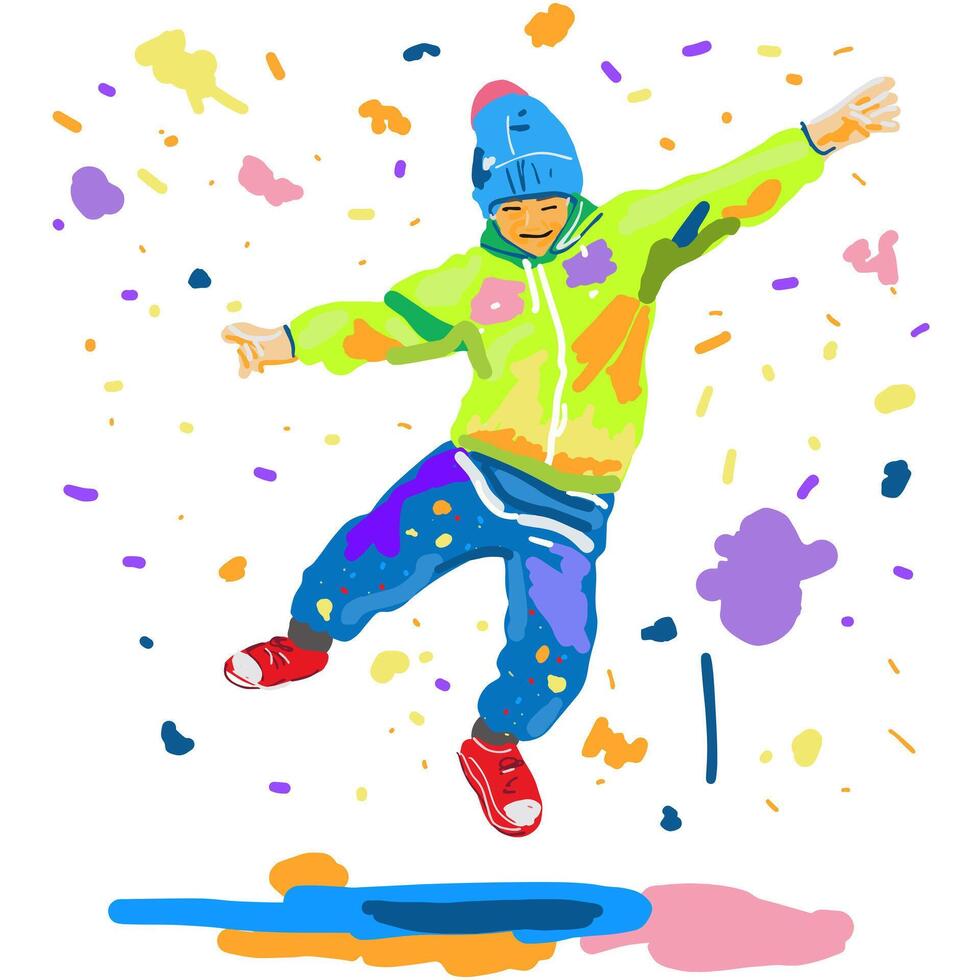 abstract colorful hip hop boy vector