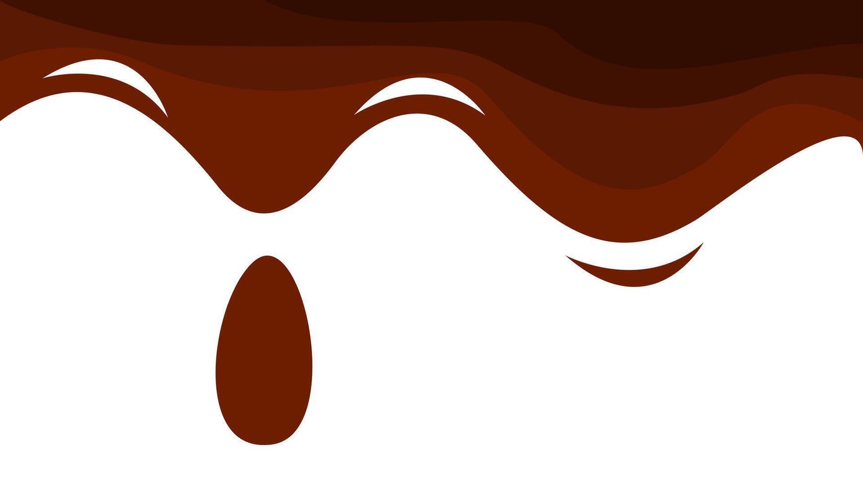 Melted chocolate drip. melted chocolate background. chocolate background for packaging. vector